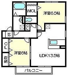 ヴィアレット1 2LDKの間取図画像