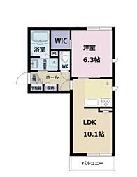 パームコテージ6 1LDKの間取図画像