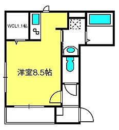 メゾン・ド・ショコラ ワンルームの間取図画像