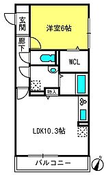 プレミアム 1LDKの間取図画像