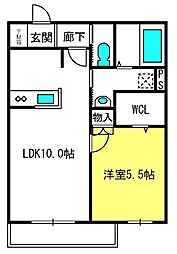 ギモーヴ 1LDKの間取図画像