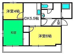 エスポワールD 3DKの間取図画像