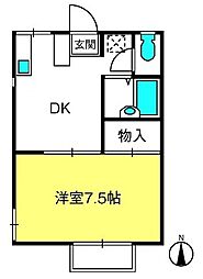コーポ92 1DKの間取図画像