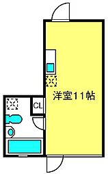 浅間町ハウス ワンルームの間取図画像
