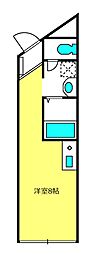 ラ・シエスタ北町 ワンルームの間取図画像