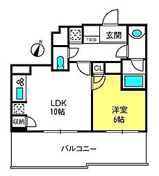 ドゥーエ大宮 1LDKの間取図画像