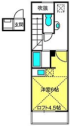プルミエール塚越 ワンルームの間取図画像