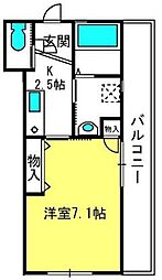 ideal結束 1Kの間取図画像