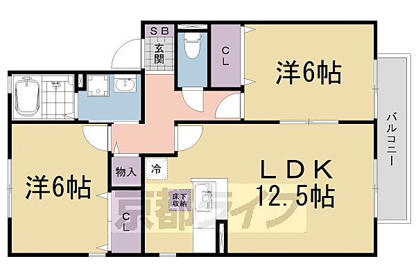 サンシャイン湖舟　Ａ棟 203｜滋賀県大津市今堅田2丁目(賃貸アパート2LDK・2階・59.54㎡)の写真 その2