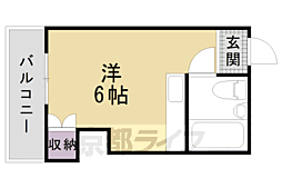 シャトー神宮道 3階ワンルームの間取り