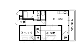 ハイツ魚満 1階2DKの間取り