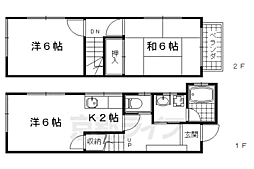 西野山欠ノ上町貸家 3Kの間取り