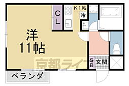 プリンセスコート・アイ 4階1Kの間取り