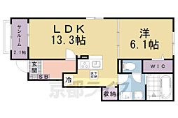 プリムローズ　Ｋ 1階1LDKの間取り