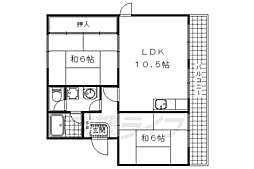 メゾンヤマギワ 2階2LDKの間取り