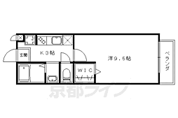 ラクア安朱 1階1Kの間取り