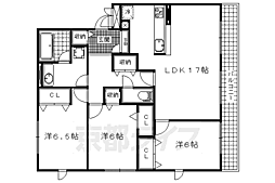 カーサクオレ 2階3LDKの間取り