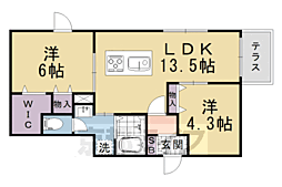 レーベンハイム白金 1階2LDKの間取り