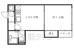 メゾン音羽 1階1LDKの間取り