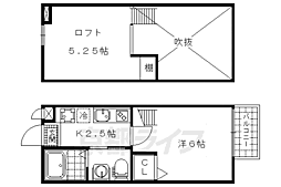 ロフティ北花山I 2階1Kの間取り