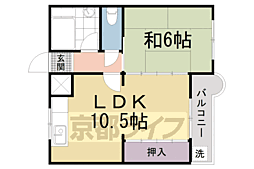 野色マンション 3階1LDKの間取り