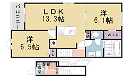 ベラーノ　I 2階2LDKの間取り