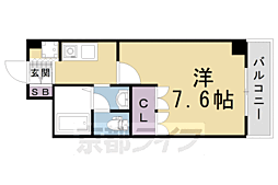 リヴィエール 1階1Kの間取り