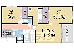 ヴェールフォンセ 3階2LDKの間取り