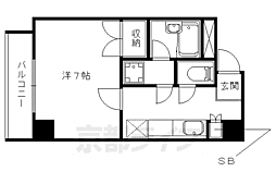 パインベルテII 5階1Kの間取り