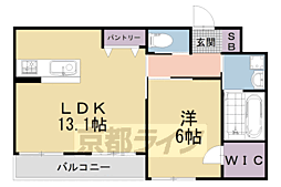フロンティア 1階1LDKの間取り