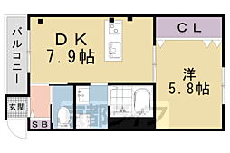 ＳＪＳ浜大津 1階1DKの間取り