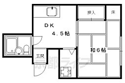 サングリーン 4階1DKの間取り