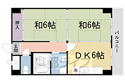 ステージハウス万石 4階2DKの間取り
