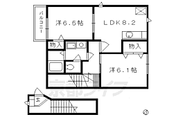 ベルドミール堅田 2階2LDKの間取り