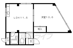 カースルII 1階1LDKの間取り