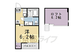 Ｋｙｏ　Ｍａｉｓｏｎ伏見 2階1Kの間取り