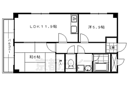 シャン・デ・リ 3階2LDKの間取り