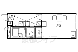 レオパレス淀コンフォート 1階1Kの間取り