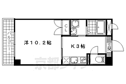 エリーフラッツ京町 5階1Kの間取り