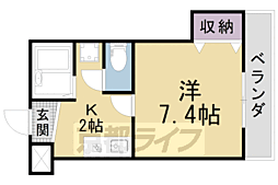 エクセレント山田 3階1Kの間取り