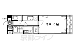 メゾン・ノーブル 2階1Kの間取り