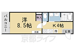 アークリード浜大津 404 4階1Kの間取り