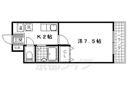 アムフルース2　（ツバイ） 1階1Kの間取り