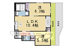 コラソン江戸町 1階2LDKの間取り