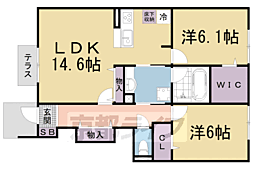 フェリーチェ　ファミリア A101 1階2LDKの間取り