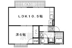 アラサンテコジマ 2階1LDKの間取り