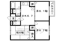エスターテ 2階3DKの間取り