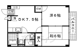 ソレイユ唐崎 103 1階2DKの間取り