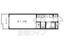 フォレスト醍醐 1Kの間取図画像