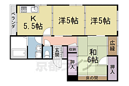 北白川松園 3DKの間取図画像